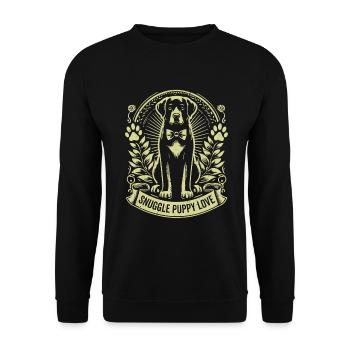 Dog Mom Gifts for Women - Unisex Pullover - Schwarz - Vorne - Alina (178cm) & Michal (187cm)