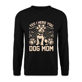 Dog Mom Gifts for Women - Unisex Pullover - Schwarz - Vorne - Alina (178cm) & Michal (187cm)
