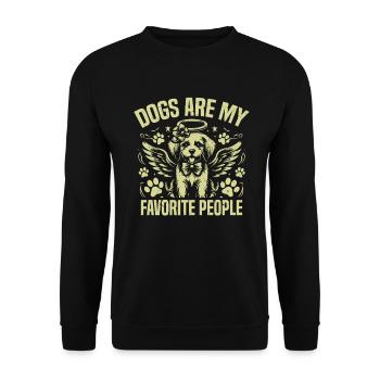 Dog Mom Gifts for Women - Unisex Pullover - Schwarz - Vorne - Alina (178cm) & Michal (187cm)