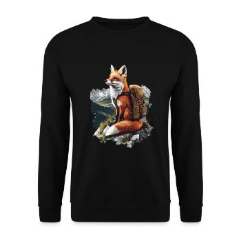 Fuchs - Unisex Pullover - Schwarz - Vorne - Alina (178cm) & Michal (187cm)