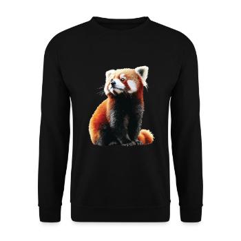 Roter Panda - Unisex Pullover - Schwarz - Vorne - Alina (178cm) & Michal (187cm)