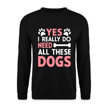 Dog Mom Gifts for Women - Unisex Pullover - Schwarz - Vorne - Alina (178cm) & Michal (187cm)