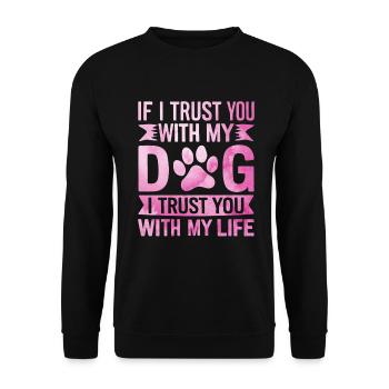Dog Mom Gifts for Women - Unisex Pullover - Schwarz - Vorne - Alina (178cm) & Michal (187cm)