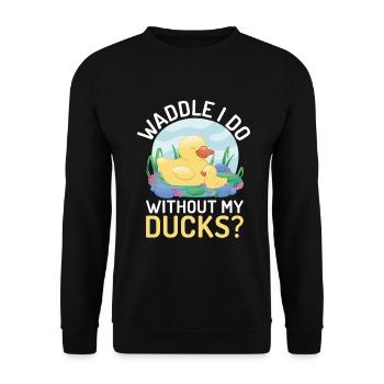 Cadeaux de canard pour les amateurs de canard - Sweat-shirt Unisexe - noir - Devant - Alina (178cm) & Michal (187cm)
