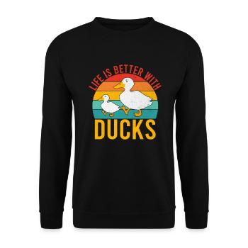 Cadeaux de canard pour les amateurs de canard - Sweat-shirt Unisexe - noir - Devant - Alina (178cm) & Michal (187cm)
