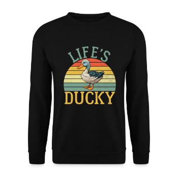 Cadeaux de canard pour les amateurs de canard - Sweat-shirt Unisexe - noir - Devant - Alina (178cm) & Michal (187cm)