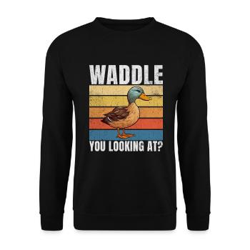 Duck Gifts for Duck Lovers - Unisex Pullover - Schwarz - Vorne - Alina (178cm) & Michal (187cm)