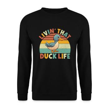Duck Gifts for Duck Lovers - Unisex Sweatshirt - black - Front - Alina (178cm) & Michal (187cm)