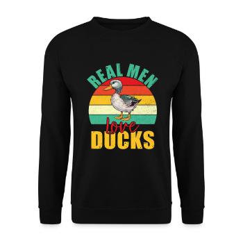 Duck Gifts for Duck Lovers - Unisex Sweatshirt - black - Front - Alina (178cm) & Michal (187cm)
