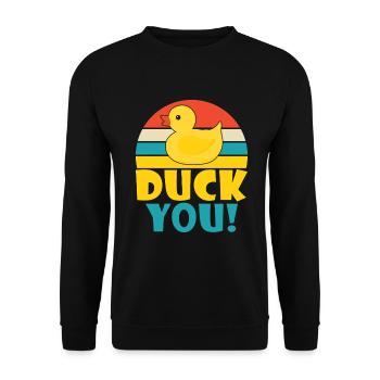 Duck Gifts for Duck Lovers - Unisex Pullover - Schwarz - Vorne - Alina (178cm) & Michal (187cm)