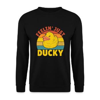 Duck Gifts for Duck Lovers - Unisex Pullover - Schwarz - Vorne - Alina (178cm) & Michal (187cm)