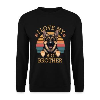I love my big brother Berger Allemand enfant bébé - Sweat-shirt Unisexe - noir - Devant - Alina (178cm) & Michal (187cm)