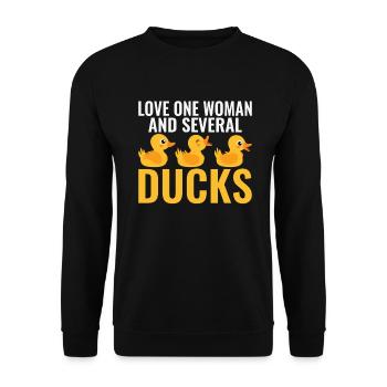 Cadeaux de canard pour les amateurs de canard - Sweat-shirt Unisexe - noir - Devant - Alina (178cm) & Michal (187cm)