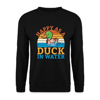 Duck Gifts for Duck Lovers - Unisex Pullover - Schwarz - Vorne - Alina (178cm) & Michal (187cm)