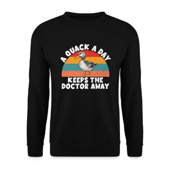 Duck Gifts for Duck Lovers - Unisex Sweatshirt - black - Front - Alina (178cm) & Michal (187cm)