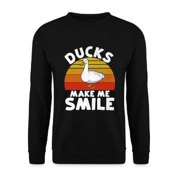 Duck Gifts for Duck Lovers - Unisex Sweatshirt - black - Front - Alina (178cm) & Michal (187cm)