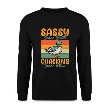 Cadeaux de canard pour les amateurs de canard - Sweat-shirt Unisexe - noir - Devant - Alina (178cm) & Michal (187cm)