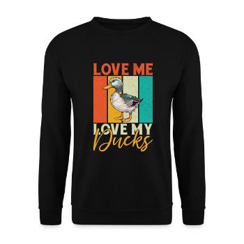 Cadeaux de canard pour les amateurs de canard - Sweat-shirt Unisexe - noir - Devant - Alina (178cm) & Michal (187cm)