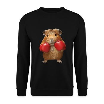Meerschweinchen - Unisex Pullover - Schwarz - Vorne - Alina (178cm) & Michal (187cm)