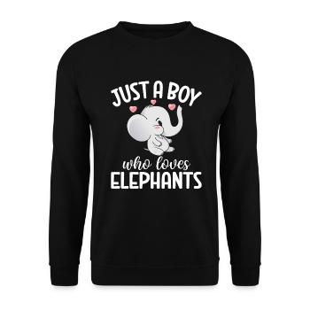 Cadeaux d’amoureux des éléphants - Sweat-shirt Unisexe - noir - Devant - Alina (178cm) & Michal (187cm)