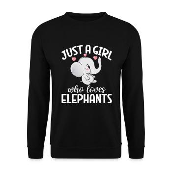 Cadeaux d’amoureux des éléphants - Sweat-shirt Unisexe - noir - Devant - Alina (178cm) & Michal (187cm)