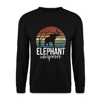 Cadeaux d’amoureux des éléphants - Sweat-shirt Unisexe - noir - Devant - Alina (178cm) & Michal (187cm)