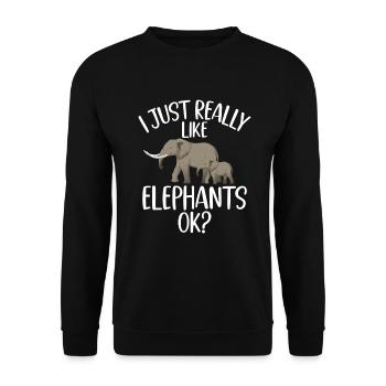 Cadeaux d’amoureux des éléphants - Sweat-shirt Unisexe - noir - Devant - Alina (178cm) & Michal (187cm)