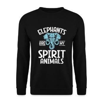 Cadeaux d’amoureux des éléphants - Sweat-shirt Unisexe - noir - Devant - Alina (178cm) & Michal (187cm)
