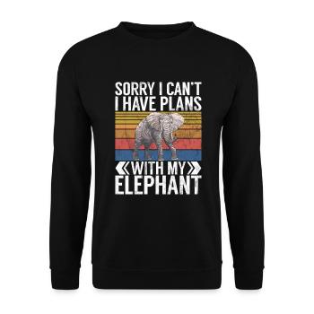Cadeaux d’amoureux des éléphants - Sweat-shirt Unisexe - noir - Devant - Alina (178cm) & Michal (187cm)