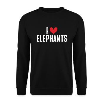 Cadeaux d’amoureux des éléphants - Sweat-shirt Unisexe - noir - Devant - Alina (178cm) & Michal (187cm)