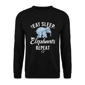Cadeaux d’amoureux des éléphants - Sweat-shirt Unisexe - noir - Devant - Alina (178cm) & Michal (187cm)