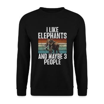 Cadeaux d’amoureux des éléphants - Sweat-shirt Unisexe - noir - Devant - Alina (178cm) & Michal (187cm)