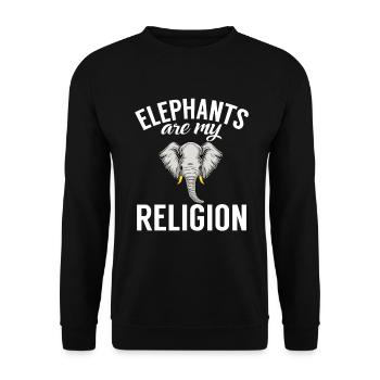 Cadeaux d’amoureux des éléphants - Sweat-shirt Unisexe - noir - Devant - Alina (178cm) & Michal (187cm)