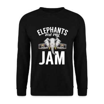 Cadeaux d’amoureux des éléphants - Sweat-shirt Unisexe - noir - Devant - Alina (178cm) & Michal (187cm)
