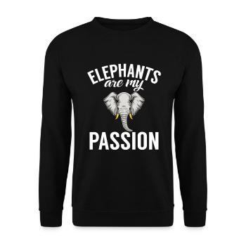 Cadeaux d’amoureux des éléphants - Sweat-shirt Unisexe - noir - Devant - Alina (178cm) & Michal (187cm)