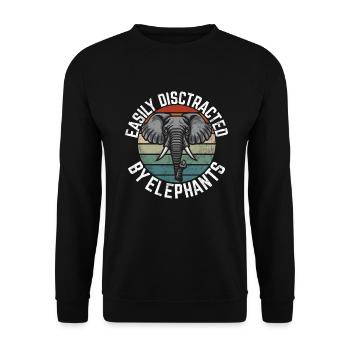 Cadeaux d’amoureux des éléphants - Sweat-shirt Unisexe - noir - Devant - Alina (178cm) & Michal (187cm)