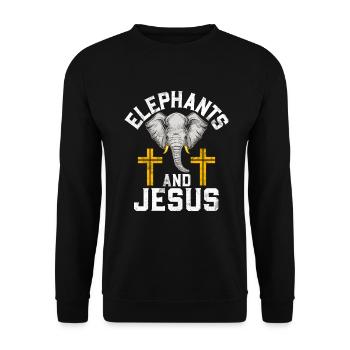 Cadeaux d’amoureux des éléphants - Sweat-shirt Unisexe - noir - Devant - Alina (178cm) & Michal (187cm)