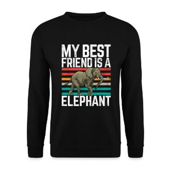 Cadeaux d’amoureux des éléphants - Sweat-shirt Unisexe - noir - Devant - Alina (178cm) & Michal (187cm)