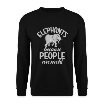 Cadeaux d’amoureux des éléphants - Sweat-shirt Unisexe - noir - Devant - Alina (178cm) & Michal (187cm)