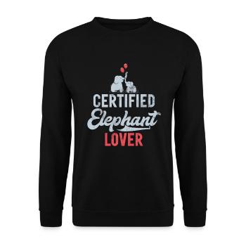Cadeaux d’amoureux des éléphants - Sweat-shirt Unisexe - noir - Devant - Alina (178cm) & Michal (187cm)