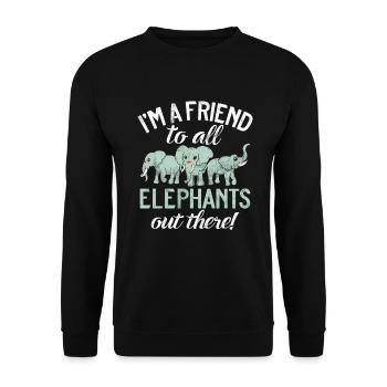 Cadeaux d’amoureux des éléphants - Sweat-shirt Unisexe - noir - Devant - Alina (178cm) & Michal (187cm)