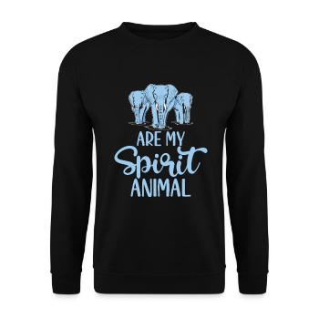 Cadeaux d’amoureux des éléphants - Sweat-shirt Unisexe - noir - Devant - Alina (178cm) & Michal (187cm)