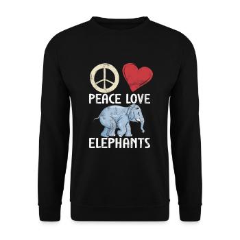 Cadeaux d’amoureux des éléphants - Sweat-shirt Unisexe - noir - Devant - Alina (178cm) & Michal (187cm)