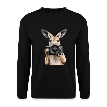Känguru - Unisex Pullover - Schwarz - Vorne - Alina (178cm) & Michal (187cm)