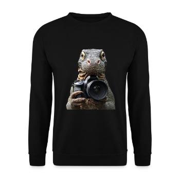 Komodowaran - Unisex Pullover - Schwarz - Vorne - Alina (178cm) & Michal (187cm)