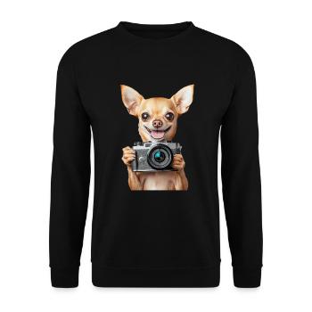 Chihuahua - Unisex Pullover - Schwarz - Vorne - Alina (178cm) & Michal (187cm)