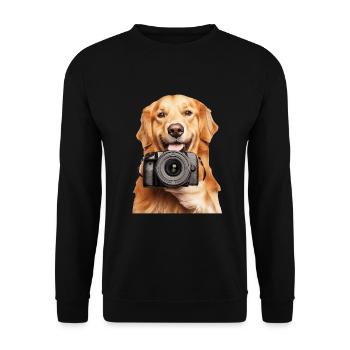 Golden Retriever - Unisex Pullover - Schwarz - Vorne - Alina (178cm) & Michal (187cm)