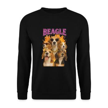 Beagle - Unisex Pullover - Schwarz - Vorne - Alina (178cm) & Michal (187cm)