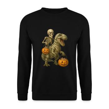 T-Rex - Unisex Pullover - Schwarz - Vorne - Alina (178cm) & Michal (187cm)