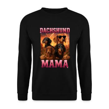 Dackel - Unisex Pullover - Schwarz - Vorne - Alina (178cm) & Michal (187cm)